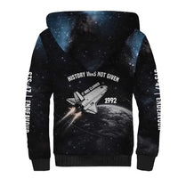 Mae Jemison Sherpa Hoodie with NASA Spacesuit Portrait, First Black Woman - Wonder Print Shop