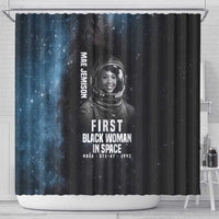Mae Jemison Shower Curtain with NASA Spacesuit Portrait, First Black Woman - Wonder Print Shop