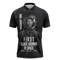 Mae Jemison Zipper Polo Shirt with NASA Spacesuit Portrait, First Black Woman - Wonder Print Shop