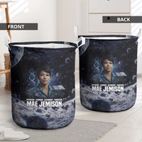 Mae Jemison Laundry Basket with Space Portrait Design, Science Has No Boundaries Quote and DNA Book Elements - Wonder Print Shop