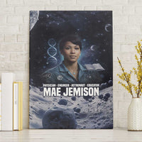 Mae Jemison Canvas Wall Art with Space Portrait Design, Science Has No Boundaries Quote and DNA Book Elements - Wonder Print Shop