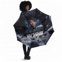 Mae Jemison Umbrella with Space Portrait Design, Science Has No Boundaries Quote and DNA Book Elements - Wonder Print Shop