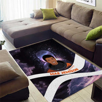 Mae Jemison Area Rug Cartoon Astronaut Portrait, The Sky Is Not the Limit Quote and Galaxy Dreamer - Wonder Print Shop