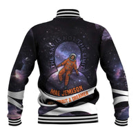 Mae Jemison Baseball Jacket Cartoon Astronaut Portrait, The Sky Is Not the Limit Quote and Galaxy Dreamer - Wonder Print Shop