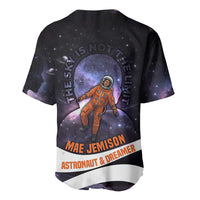 Mae Jemison Baseball Jersey Cartoon Astronaut Portrait, The Sky Is Not the Limit Quote and Galaxy Dreamer - Wonder Print Shop