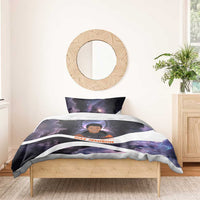Mae Jemison Bedding Set Cartoon Astronaut Portrait, The Sky Is Not the Limit Quote and Galaxy Dreamer - Wonder Print Shop