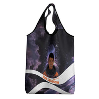 Mae Jemison Grocery Bag Cartoon Astronaut Portrait, The Sky Is Not the Limit Quote and Galaxy Dreamer - Wonder Print Shop