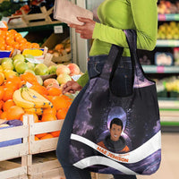 Mae Jemison Grocery Bag Cartoon Astronaut Portrait, The Sky Is Not the Limit Quote and Galaxy Dreamer - Wonder Print Shop