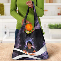 Mae Jemison Grocery Bag Cartoon Astronaut Portrait, The Sky Is Not the Limit Quote and Galaxy Dreamer - Wonder Print Shop