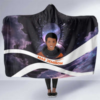 Mae Jemison Hooded Blanket Cartoon Astronaut Portrait, The Sky Is Not the Limit Quote and Galaxy Dreamer - Wonder Print Shop