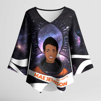 Mae Jemison Kimono Sleeve Blouse Cartoon Astronaut Portrait, The Sky Is Not the Limit Quote and Galaxy Dreamer - Wonder Print Shop