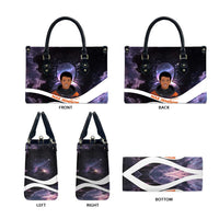 Mae Jemison Leather Bag Cartoon Astronaut Portrait, The Sky Is Not the Limit Quote and Galaxy Dreamer - Wonder Print Shop