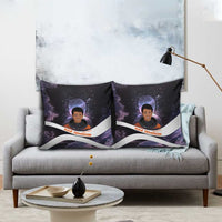 Mae Jemison Pillow Cover Cartoon Astronaut Portrait, The Sky Is Not the Limit Quote and Galaxy Dreamer - Wonder Print Shop