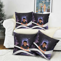 Mae Jemison Pillow Cover Cartoon Astronaut Portrait, The Sky Is Not the Limit Quote and Galaxy Dreamer - Wonder Print Shop