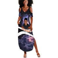 Mae Jemison Summer Maxi Dress Cartoon Astronaut Portrait, The Sky Is Not the Limit Quote and Galaxy Dreamer - Wonder Print Shop