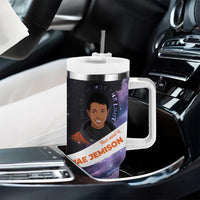 Mae Jemison Tumbler With Handle Cartoon Astronaut Portrait, The Sky Is Not the Limit Quote and Galaxy Dreamer - Wonder Print Shop