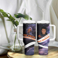 Mae Jemison Tumbler With Handle Cartoon Astronaut Portrait, The Sky Is Not the Limit Quote and Galaxy Dreamer - Wonder Print Shop
