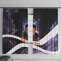 Mae Jemison Window Curtain Cartoon Astronaut Portrait, The Sky Is Not the Limit Quote and Galaxy Dreamer - Wonder Print Shop