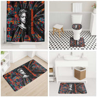 Chimamanda Ngozi Adichie Bathroom Set with Monochrome Portrait, The Danger of a Single Story Quote - Wonder Print Shop