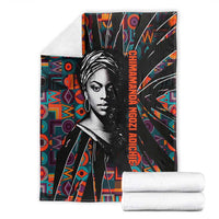 Chimamanda Ngozi Adichie Blanket with Monochrome Portrait, The Danger of a Single Story Quote - Wonder Print Shop