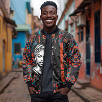 Chimamanda Ngozi Adichie Bomber Jacket with Monochrome Portrait, The Danger of a Single Story Quote - Wonder Print Shop