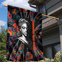 Chimamanda Ngozi Adichie Garden Flag with Monochrome Portrait, The Danger of a Single Story Quote - Wonder Print Shop