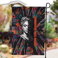 Chimamanda Ngozi Adichie Garden Flag with Monochrome Portrait, The Danger of a Single Story Quote - Wonder Print Shop