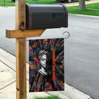 Chimamanda Ngozi Adichie Garden Flag with Monochrome Portrait, The Danger of a Single Story Quote - Wonder Print Shop