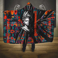 Chimamanda Ngozi Adichie Hooded Blanket with Monochrome Portrait, The Danger of a Single Story Quote - Wonder Print Shop