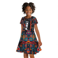 Chimamanda Ngozi Adichie Kid Short Sleeve Dress with Monochrome Portrait, The Danger of a Single Story Quote - Wonder Print Shop