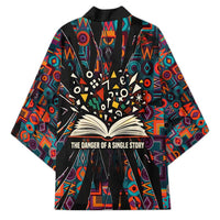 Chimamanda Ngozi Adichie Kimono with Monochrome Portrait, The Danger of a Single Story Quote - Wonder Print Shop