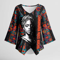 Chimamanda Ngozi Adichie Kimono Sleeve Blouse with Monochrome Portrait, The Danger of a Single Story Quote - Wonder Print Shop