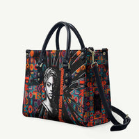 Chimamanda Ngozi Adichie Leather Bag with Monochrome Portrait, The Danger of a Single Story Quote - Wonder Print Shop