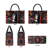 Chimamanda Ngozi Adichie Leather Bag with Monochrome Portrait, The Danger of a Single Story Quote - Wonder Print Shop