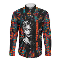 Chimamanda Ngozi Adichie Long Sleeve Button Shirt with Monochrome Portrait, The Danger of a Single Story Quote - Wonder Print Shop