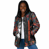 Chimamanda Ngozi Adichie Padded Jacket with Monochrome Portrait, The Danger of a Single Story Quote - Wonder Print Shop