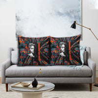Chimamanda Ngozi Adichie Pillow Cover with Monochrome Portrait, The Danger of a Single Story Quote - Wonder Print Shop