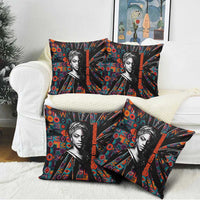 Chimamanda Ngozi Adichie Pillow Cover with Monochrome Portrait, The Danger of a Single Story Quote - Wonder Print Shop