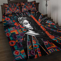 Chimamanda Ngozi Adichie Quilt Bed Set with Monochrome Portrait, The Danger of a Single Story Quote - Wonder Print Shop