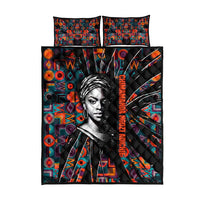 Chimamanda Ngozi Adichie Quilt Bed Set with Monochrome Portrait, The Danger of a Single Story Quote - Wonder Print Shop