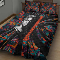 Chimamanda Ngozi Adichie Quilt Bed Set with Monochrome Portrait, The Danger of a Single Story Quote - Wonder Print Shop