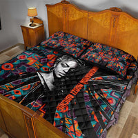 Chimamanda Ngozi Adichie Quilt Bed Set with Monochrome Portrait, The Danger of a Single Story Quote - Wonder Print Shop