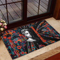 Chimamanda Ngozi Adichie Rubber Doormat with Monochrome Portrait, The Danger of a Single Story Quote - Wonder Print Shop