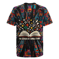 Chimamanda Ngozi Adichie Rugby Jersey with Monochrome Portrait, The Danger of a Single Story Quote - Wonder Print Shop