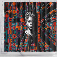 Chimamanda Ngozi Adichie Shower Curtain with Monochrome Portrait, The Danger of a Single Story Quote - Wonder Print Shop