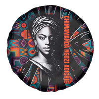 Chimamanda Ngozi Adichie Spare Tire Cover with Monochrome Portrait, The Danger of a Single Story Quote - Wonder Print Shop