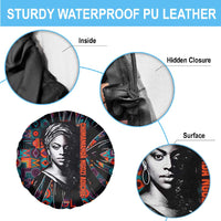 Chimamanda Ngozi Adichie Spare Tire Cover with Monochrome Portrait, The Danger of a Single Story Quote - Wonder Print Shop