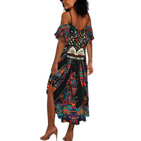 Chimamanda Ngozi Adichie Summer Maxi Dress with Monochrome Portrait, The Danger of a Single Story Quote - Wonder Print Shop