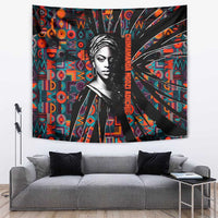 Chimamanda Ngozi Adichie Tapestry with Monochrome Portrait, The Danger of a Single Story Quote - Wonder Print Shop