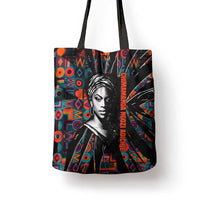 Chimamanda Ngozi Adichie Tote Bag with Monochrome Portrait, The Danger of a Single Story Quote - Wonder Print Shop